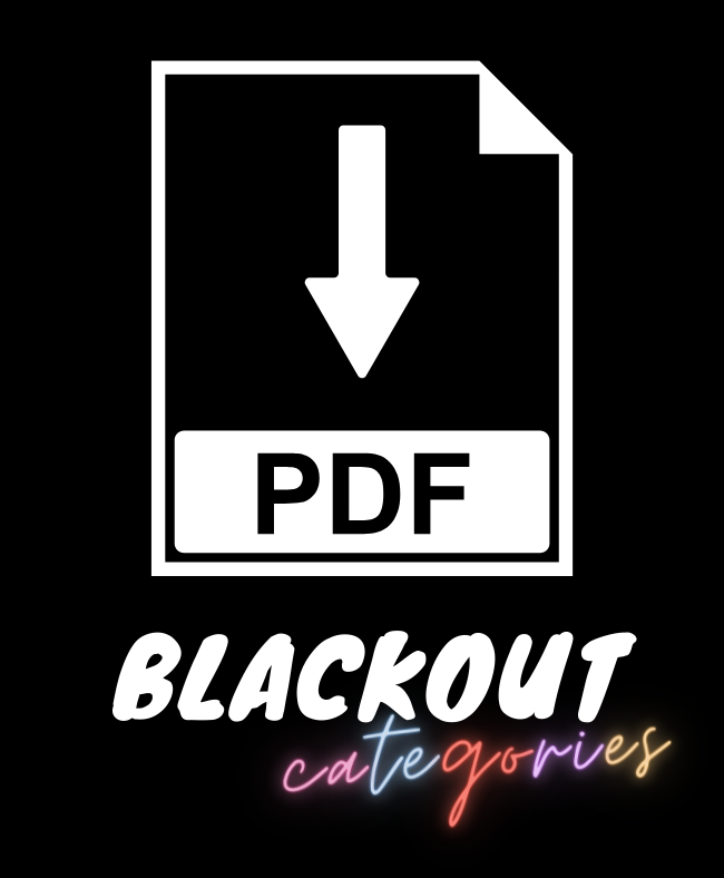 BLACKOUT CATEGORIES PRINTABLE PDF